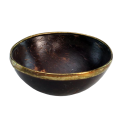 Bröselschale Kokos mit Messingrand