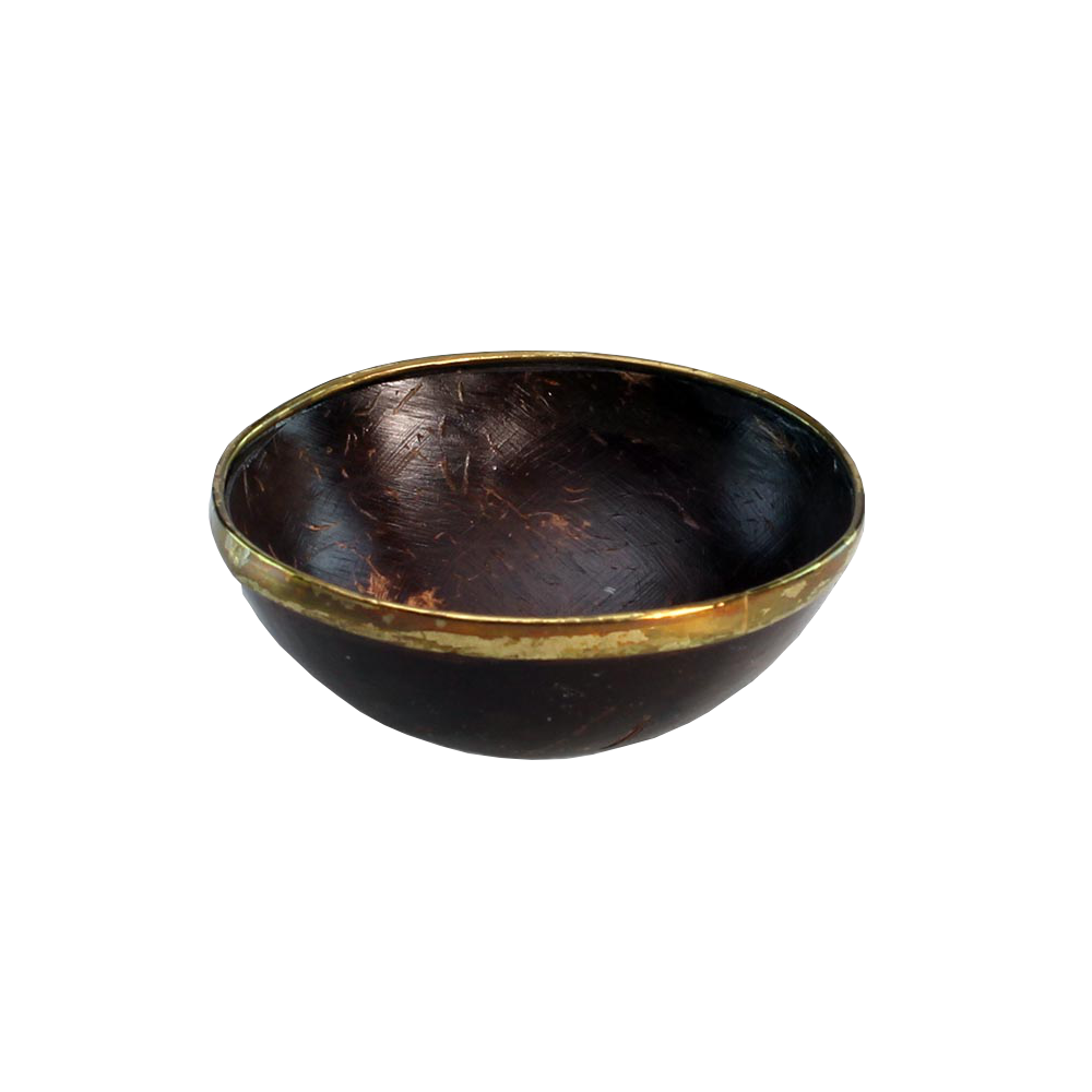 Bröselschale Kokos mit Messingrand