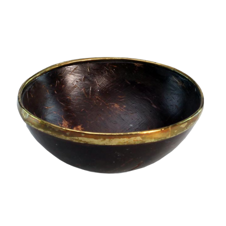 Bröselschale Kokos mit Messingrand