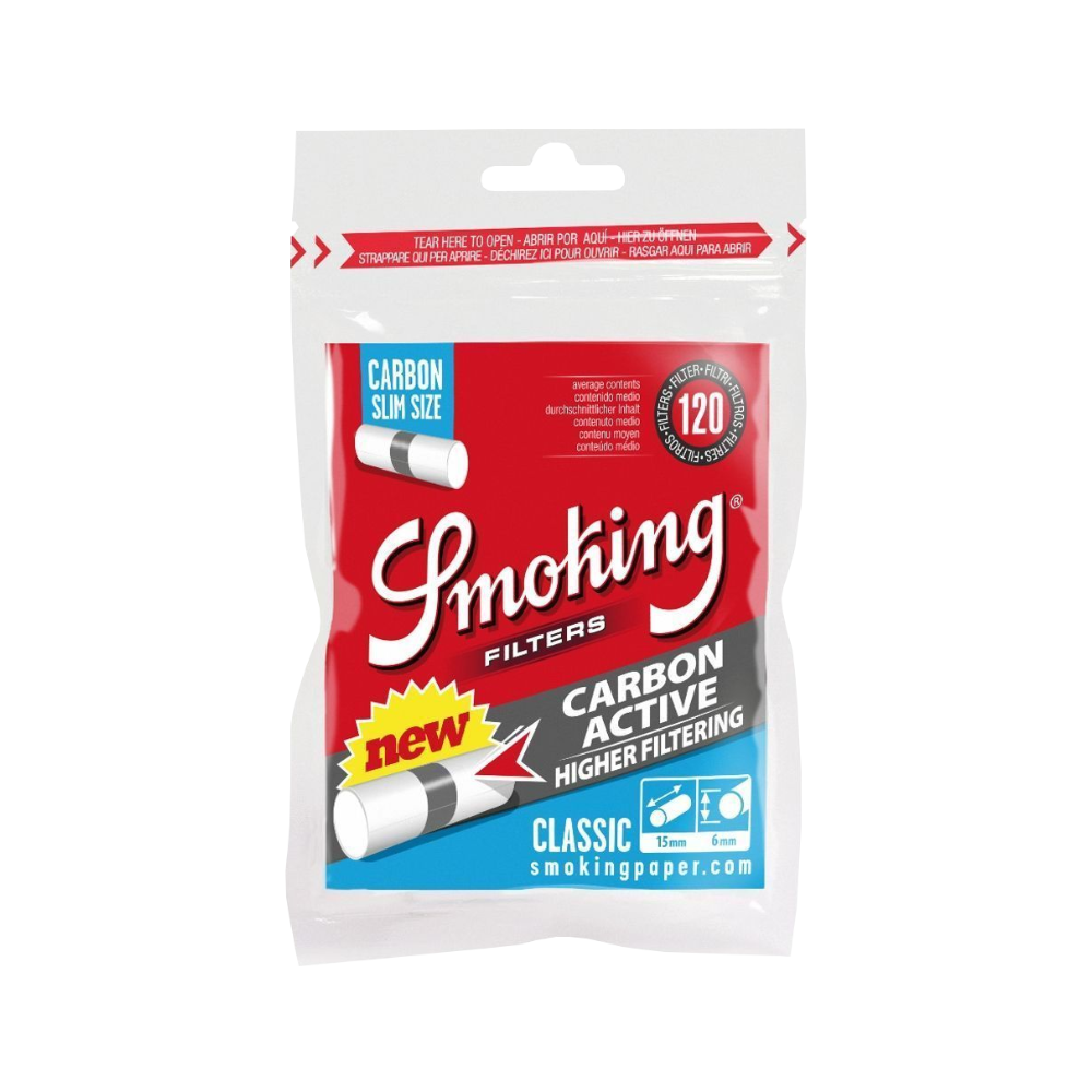 Smoking Filters Classic Slim Cotton & Active Carbon 6 mm