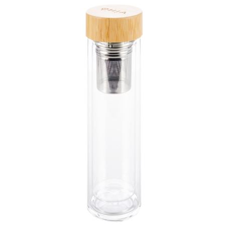Ohia Thermos Glass Bottle with bamboo lid