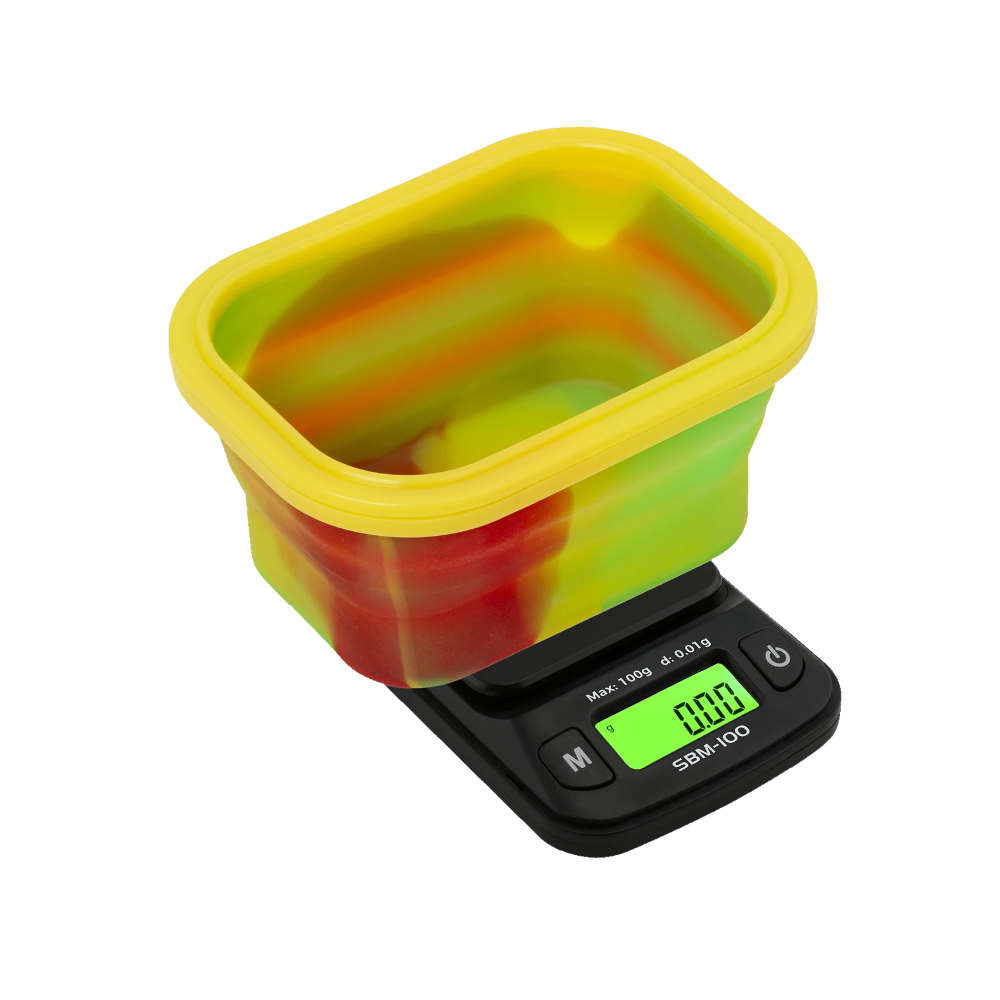 On Balance - SBM-100 Mini Silicone Bowl Scale "Rasta", 0.01 x 100 g