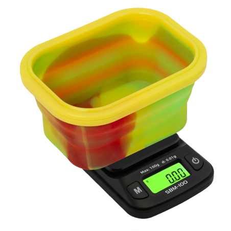 On Balance - SBM-100 Mini Silicone Bowl Scale "Rasta", 0.01 x 100 g