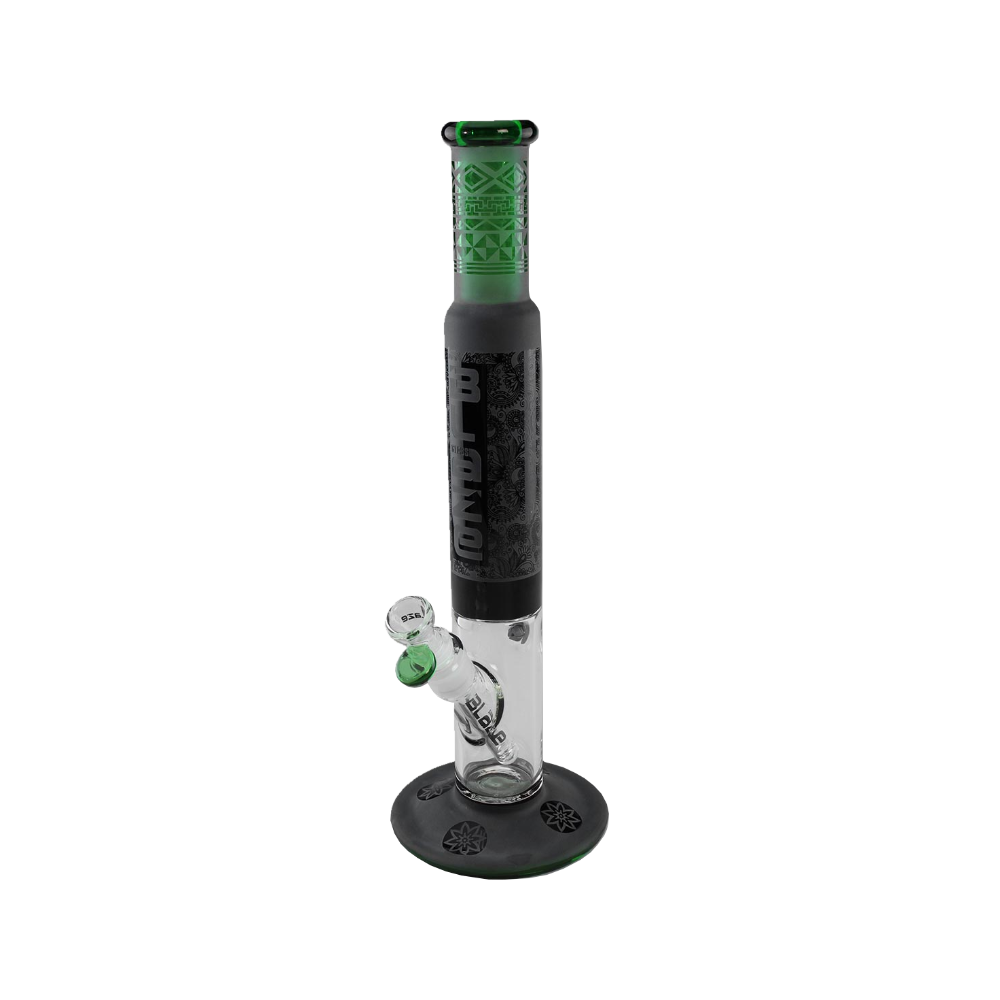 Blaze Glass - Glass bong iced black / green