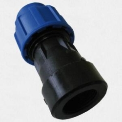PE-Coupling 16 to 3/4 (Ext.Thread), bolted