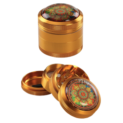 Black Leaf - Mandala Dome Amber Alu-Grinder, 50 mm, 4-tlg