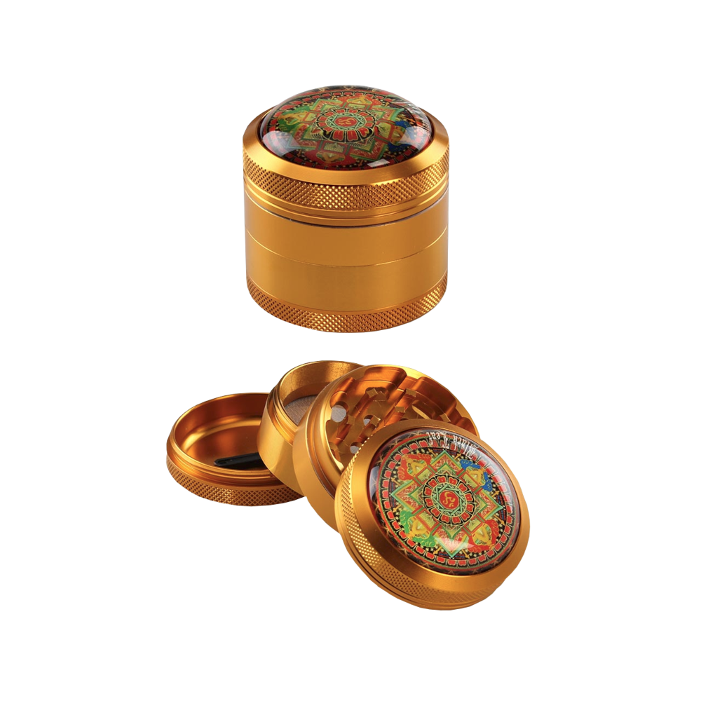 Black Leaf - Mandala Dome Amber Alu-Grinder, 50 mm, 4-part