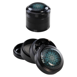 Black Leaf - Mandala Dome Noir Alu-Grinder, 50 mm, 4-pièce