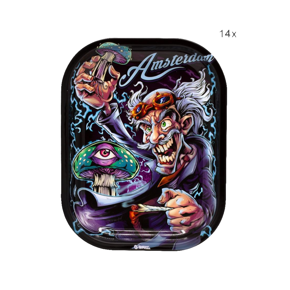 G-Rollz Amsterdam Mad Scientist Small Tray Drehtablett, 14x18 cm