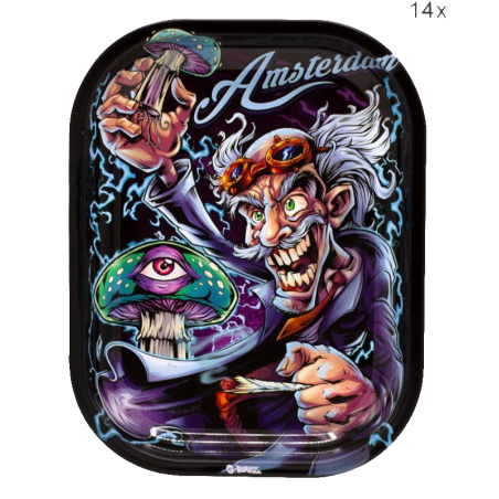 G-Rollz Amsterdam Mad Scientist Small Tray Drehtablett, 14x18 cm