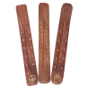Räucherstäbchenhalter aus Holz mit Sterne, Mond und anderen Symbolen