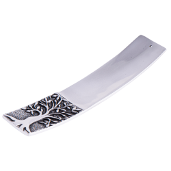 Incense holder tree of life white metal