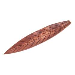 Incense holder wood Brown Leaf