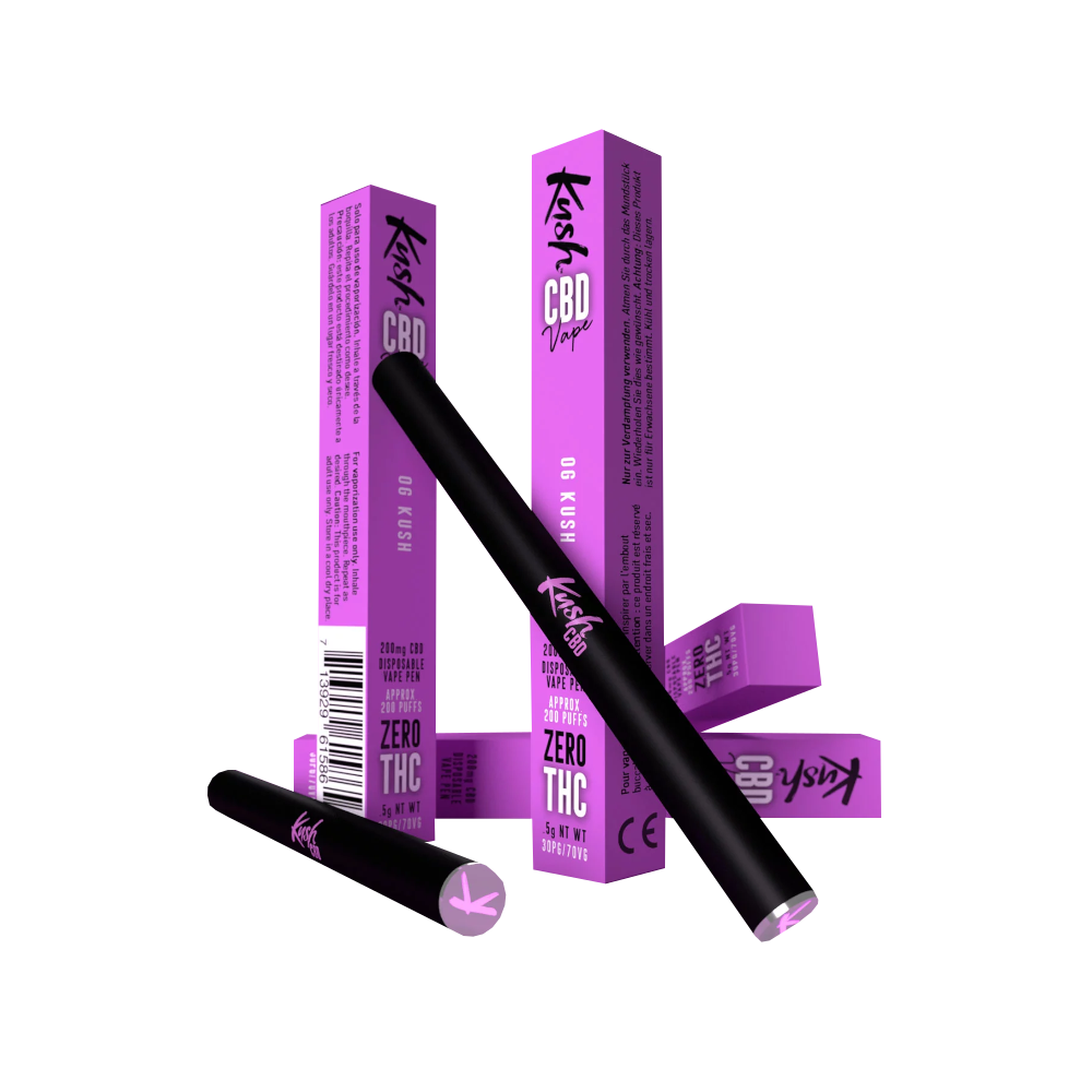 Kush - Kush CBD Vape Zero THC Disposable Vape Pen, 200 Puffs