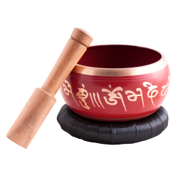 Singing bowl Lotus, red in gift box