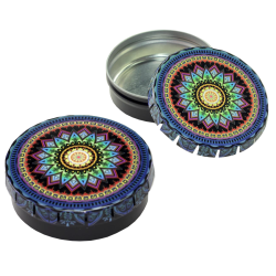 Black Leaf - ClickClack Box Mandala Blue