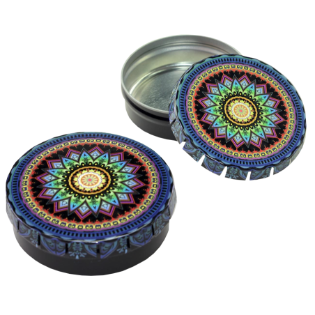 Black Leaf - ClickClack Box Mandala Blue