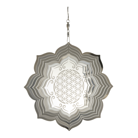 Carillon éolien Fleur de vie en lotus Ø 15cm