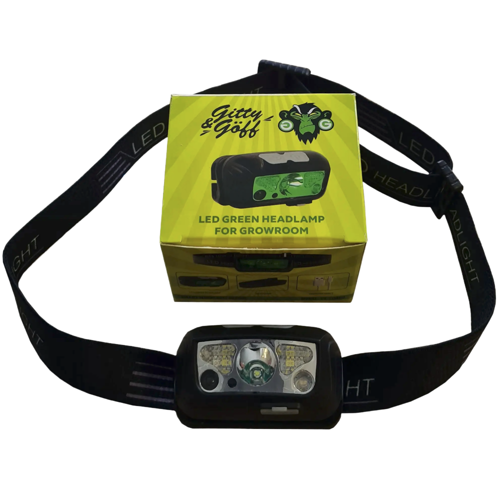 Gitty & Göff - Lampe frontale à LED verte avec USB
