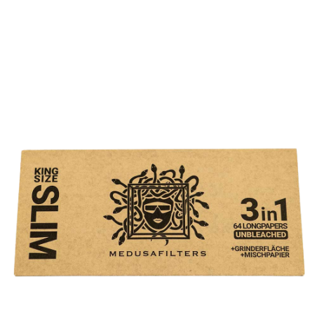 Medusafilters Longpapers 3 in 1, 64 papiers non blanchis, plateau, surface grind