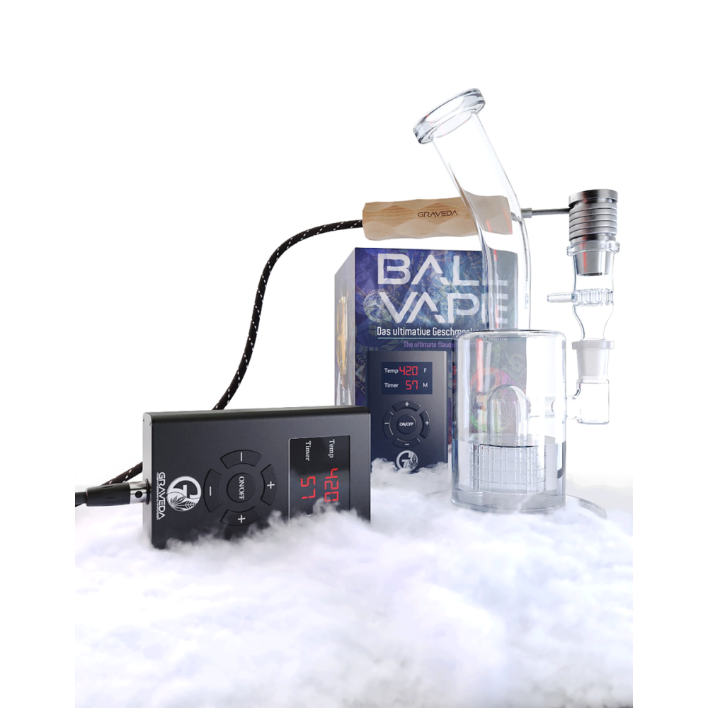 Graveda ball vape with titanium head and 4mm terppearls for excellent taste and vapor