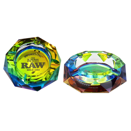 RAW Cendrier en verre Prism Arc-en-ciel