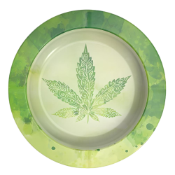 Metal Ashtray Watercolour Leaf