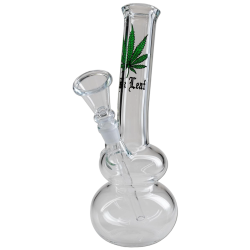 Black Leaf Doppelkugel Glass Bong