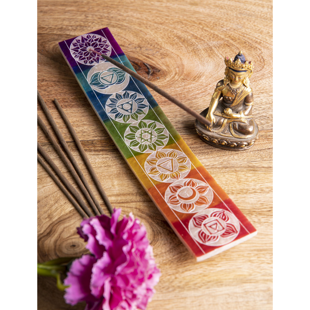 7 Chakras Räucherstäbchenhalter Speckstein
