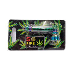 Wildfire Screw pipe with hemp motif and sieve