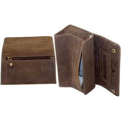 Wellauer Roll-up pouch ‘Brown’ genuine leather