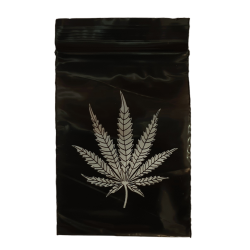 Mini Grip Black with Hemp Leaf 60x80mm, 100pcs