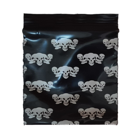 Schnellverschlußbeutel Totenkopf 35x35mm, 100Stk.