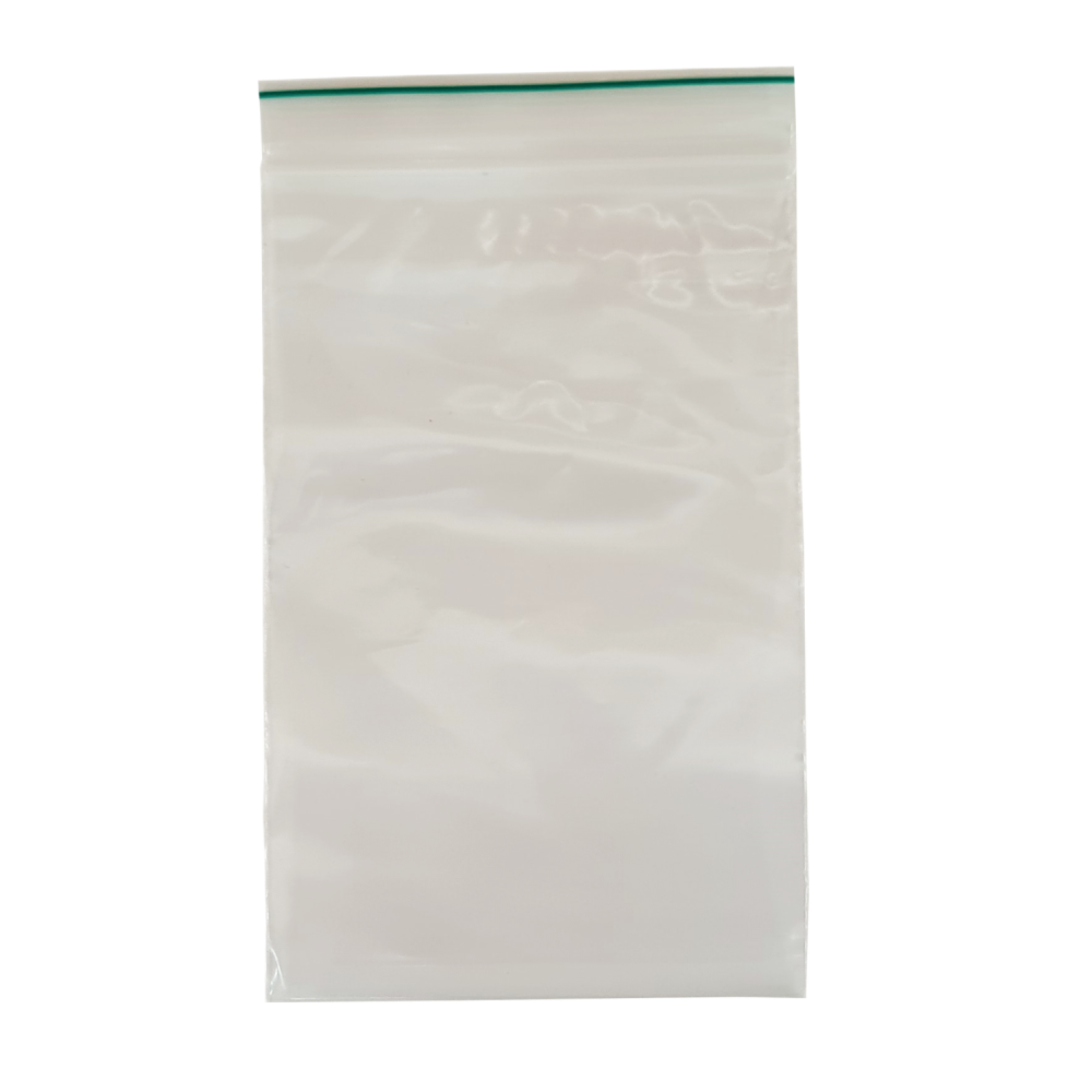 Schnellverschlußbeutel GrünStrich 80x120mm, 0.06mm, 100Stk.