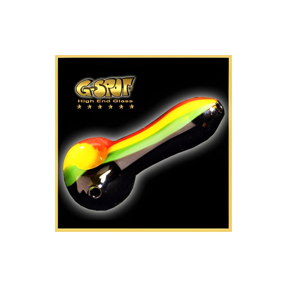 G-Spot Pipe en verre black rasta stripes
