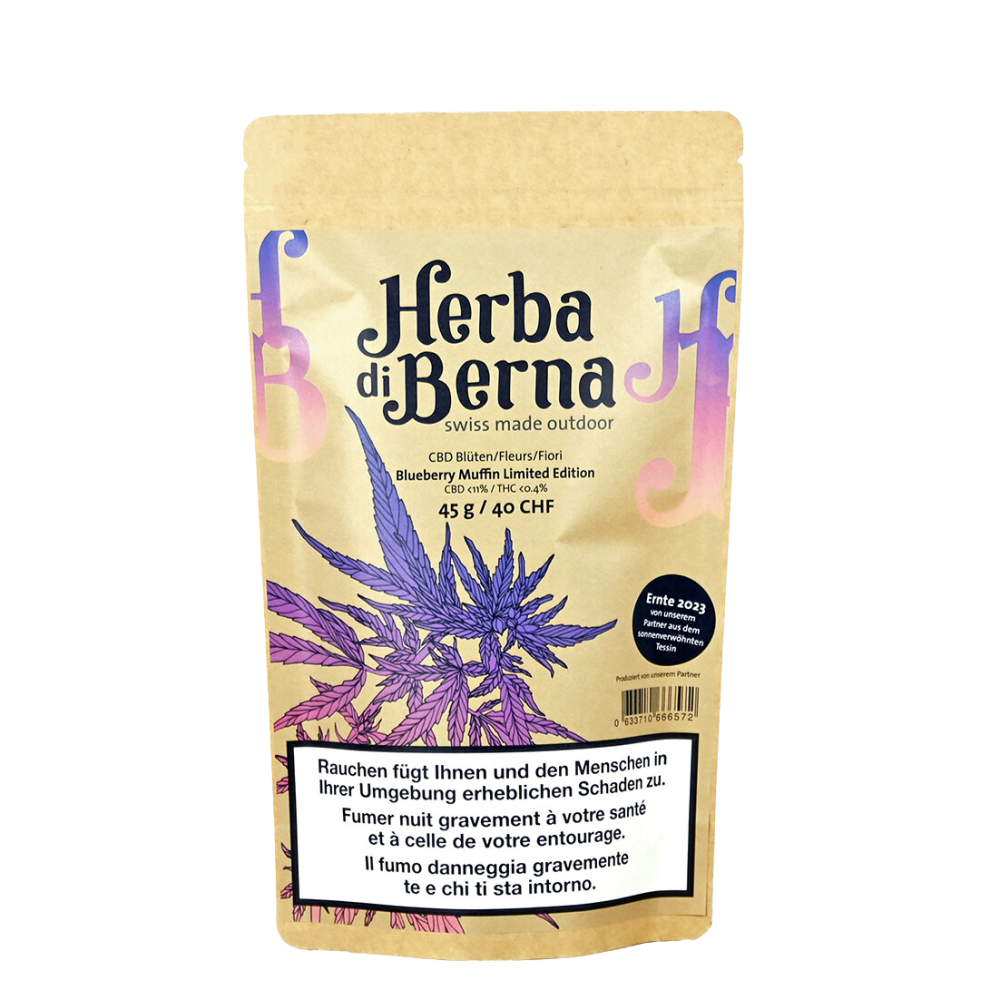 Herba di Berna Blueberry Muffin Outdoor CBD fleurs, 45g