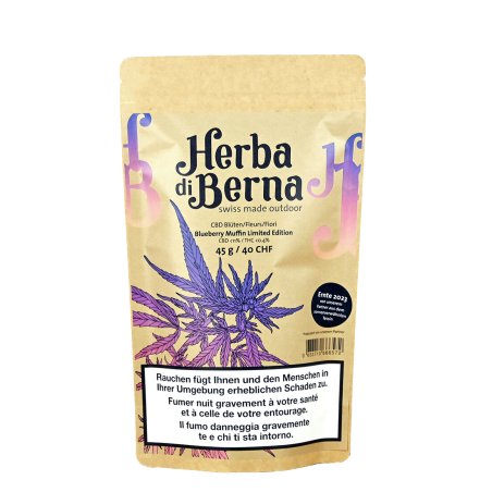 Herba di Berna Blueberry Muffin Outdoor CBD buds, 45g