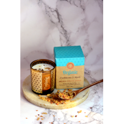 Organic soy wax candle incense and myrrh