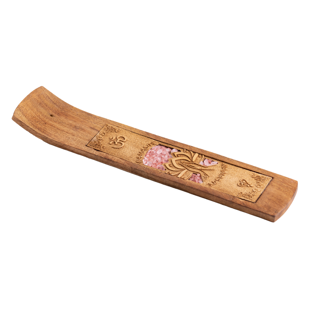 Namaste with rose quartz, Incense holder for incense sticks