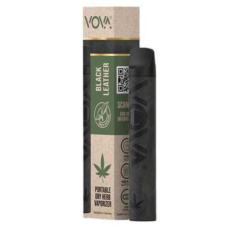 Portable Dry Herb Vaporizer – Black Leather