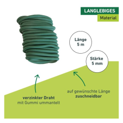 Windhager Fil de jardin avec gaine en caoutchouc - 5 m de fil de fixation pour plantes et autres