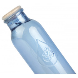Berk OmWater Wasserflasche – 0.5L Karaffe aus blauem Recyclingglas