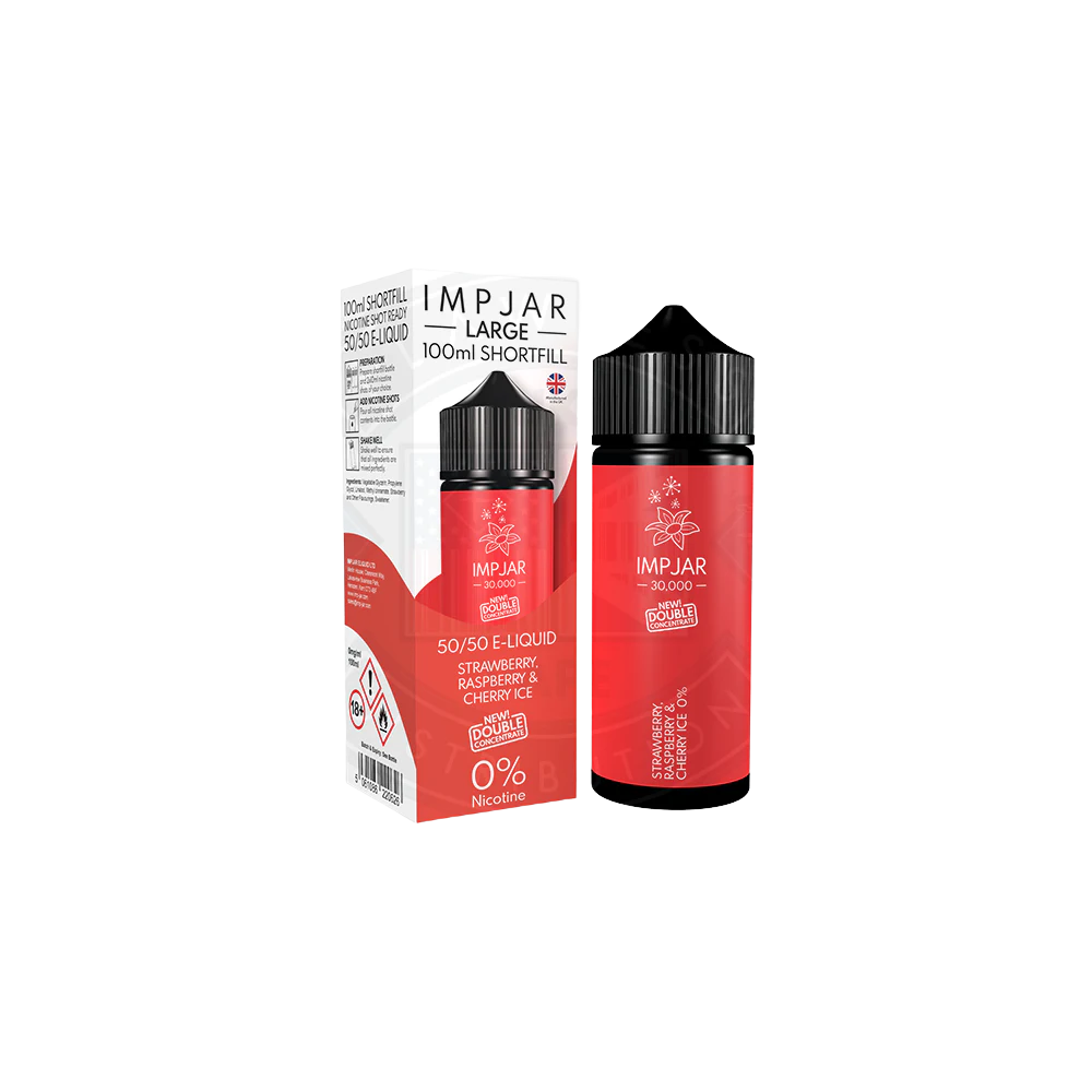 Strawberry Raspberry & Cherry Ice Double Concentrate Shortfill, 100ml