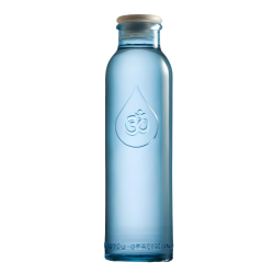 Berk Bouteille d'eau OmWater – Carafe de 0.5L en verre recyclé bleu