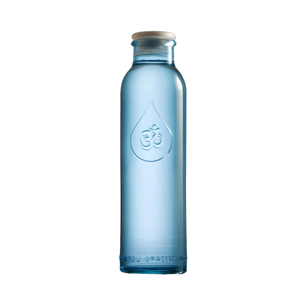 Berk OmWater water bottle – 0.5L carafe made of blue recycled glass