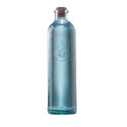 Berk Bouteille d'eau OmWater – Carafe de 1,2 l en verre recyclé bleu