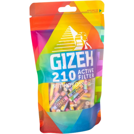 Gizeh Rainbow Aktivkohle Filter 6mm - 210 Stk.