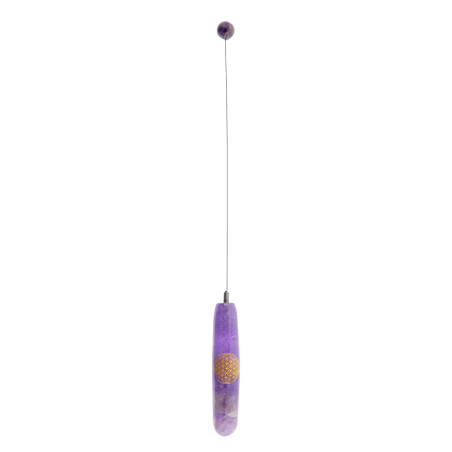 Berk Edelstein Tensor Amethyst mit Blume des Lebens