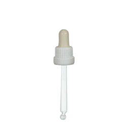 Pipette compte-gouttes en verre blanc/blanc 83mm