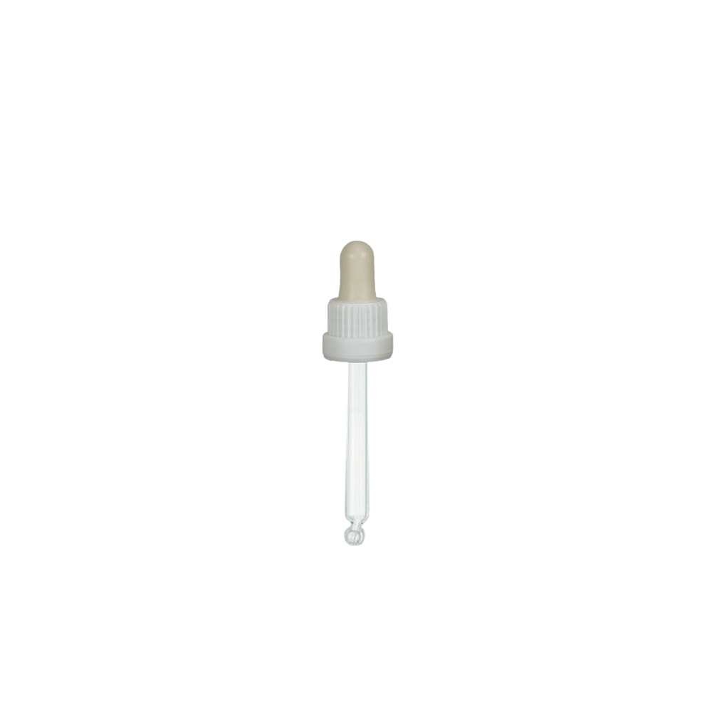 Glas-Tropfpipette weiss/weiss 83mm
